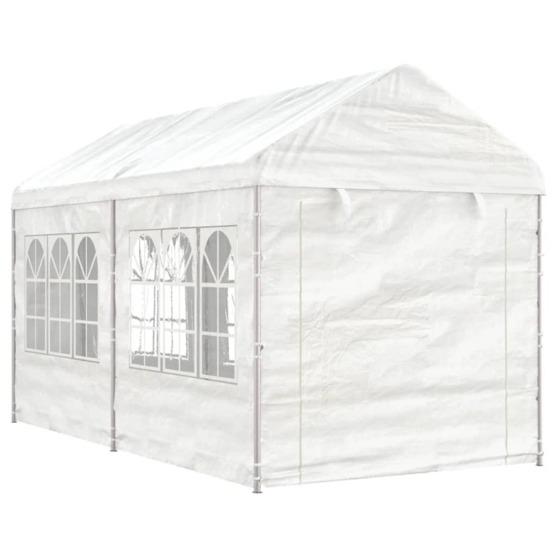 vidaXL Cenador con techo polietileno blanco 4,46x2,28x2,69 m vidaXL Cenador con techo polietileno blanco 4,46x2,28x2,69 m