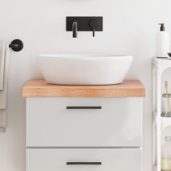 vidaXL Encimera baño madera maciza tratada marrón claro 60x50x(2-6) cm
