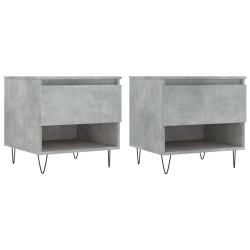vidaXL Mesas centro 2 uds madera ingeniería gris hormigón 50x46x50 cm