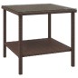 vidaXL Mesa auxiliar vidrio templado ratán sintético marrón 45x45x45cm vidaXL Mesa auxiliar vidrio templado ratán sintético marrón 45x45x45cm
