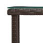 vidaXL Mesa auxiliar vidrio templado ratán sintético marrón 45x45x45cm vidaXL Mesa auxiliar vidrio templado ratán sintético marrón 45x45x45cm