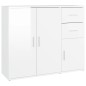 vidaXL Aparador de madera contrachapada blanco brillante 91x29,5x75 cm vidaXL Aparador de madera contrachapada blanco brillante 91x29,5x75 cm