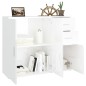 vidaXL Aparador de madera contrachapada blanco brillante 91x29,5x75 cm vidaXL Aparador de madera contrachapada blanco brillante 91x29,5x75 cm
