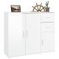 vidaXL Aparador de madera contrachapada blanco brillante 91x29,5x75 cm vidaXL Aparador de madera contrachapada blanco brillante 91x29,5x75 cm