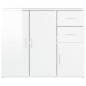 vidaXL Aparador de madera contrachapada blanco brillante 91x29,5x75 cm vidaXL Aparador de madera contrachapada blanco brillante 91x29,5x75 cm