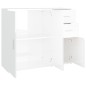 vidaXL Aparador de madera contrachapada blanco brillante 91x29,5x75 cm vidaXL Aparador de madera contrachapada blanco brillante 91x29,5x75 cm