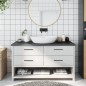 vidaXL Encimera baño madera maciza tratada gris oscuro 100x40x(2-4) cm vidaXL Encimera baño madera maciza tratada gris oscuro 100x40x(2-4) cm
