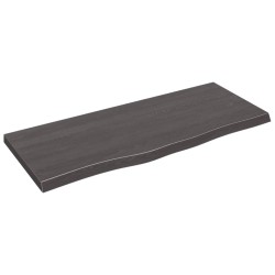 vidaXL Encimera baño madera maciza tratada gris oscuro 100x40x(2-4) cm