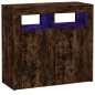 vidaXL Aparador con luces LED roble ahumado 80x35x75 cm vidaXL Aparador con luces LED roble ahumado 80x35x75 cm