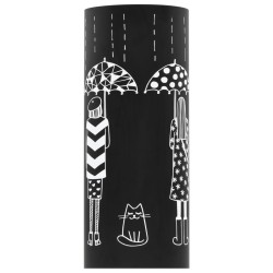 vidaXL Paragüero diseño mujeres acero negro 