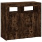 vidaXL Aparador con luces LED roble ahumado 80x35x75 cm vidaXL Aparador con luces LED roble ahumado 80x35x75 cm