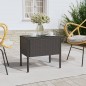 vidaXL Mesa auxiliar vidrio templado ratán sintético negro 53x37x48 cm vidaXL Mesa auxiliar vidrio templado ratán sintético negro 53x37x48 cm