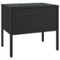 vidaXL Mesa auxiliar vidrio templado ratán sintético negro 53x37x48 cm vidaXL Mesa auxiliar vidrio templado ratán sintético negro 53x37x48 cm