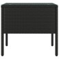 vidaXL Mesa auxiliar vidrio templado ratán sintético negro 53x37x48 cm vidaXL Mesa auxiliar vidrio templado ratán sintético negro 53x37x48 cm