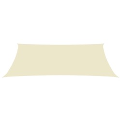 vidaXL Toldo de vela rectangular tela Oxford color crema 2x5 m