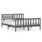 vidaXL Estructura de cama de madera maciza gris 160x200 cm vidaXL Estructura de cama de madera maciza gris 160x200 cm
