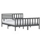 vidaXL Estructura de cama de madera maciza gris 160x200 cm vidaXL Estructura de cama de madera maciza gris 160x200 cm