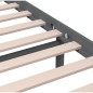 vidaXL Estructura de cama de madera maciza gris 160x200 cm vidaXL Estructura de cama de madera maciza gris 160x200 cm
