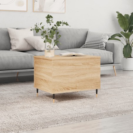vidaXL Mesa de centro madera contrachapada roble Sonoma 60x44,5x45 cm