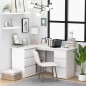 vidaXL Escritorio de esquina madera contrachapada blanco 145x100x76 cm vidaXL Escritorio de esquina madera contrachapada blanco 145x100x76 cm