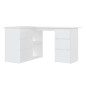 vidaXL Escritorio de esquina madera contrachapada blanco 145x100x76 cm vidaXL Escritorio de esquina madera contrachapada blanco 145x100x76 cm