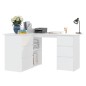 vidaXL Escritorio de esquina madera contrachapada blanco 145x100x76 cm vidaXL Escritorio de esquina madera contrachapada blanco 145x100x76 cm