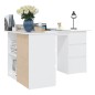 vidaXL Escritorio de esquina madera contrachapada blanco 145x100x76 cm vidaXL Escritorio de esquina madera contrachapada blanco 145x100x76 cm