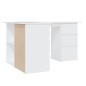 vidaXL Escritorio de esquina madera contrachapada blanco 145x100x76 cm vidaXL Escritorio de esquina madera contrachapada blanco 145x100x76 cm
