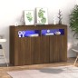 vidaXL Aparador con luces LED marrón roble 115,5x30x75 cm vidaXL Aparador con luces LED marrón roble 115,5x30x75 cm