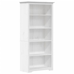 vidaXL Librería BODO 5 estantes madera maciza pino blanco 80x38x180 cm