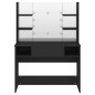 vidaXL Tocador de maquillaje con luces LED MDF negro 100x40x135 cm vidaXL Tocador de maquillaje con luces LED MDF negro 100x40x135 cm