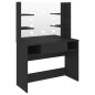vidaXL Tocador de maquillaje con luces LED MDF negro 100x40x135 cm vidaXL Tocador de maquillaje con luces LED MDF negro 100x40x135 cm