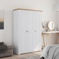 vidaXL Armario de 3 puertas pino Panamá Range blanco 118x50x171,5 cm