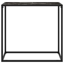 vidaXL Mesa consola vidrio templado negro 80x35x75 cm