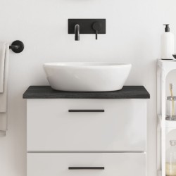vidaXL Encimera de baño madera maciza tratada gris oscuro 60x60x2 cm