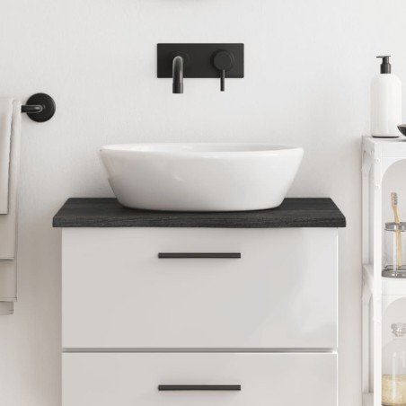 vidaXL Encimera de baño madera maciza tratada gris oscuro 60x60x2 cm