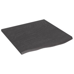 vidaXL Encimera de baño madera maciza tratada gris oscuro 60x60x2 cm