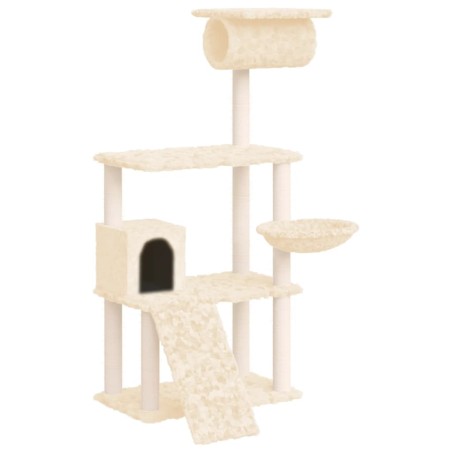 vidaXL Rascador para gatos con postes de sisal crema 131 cm