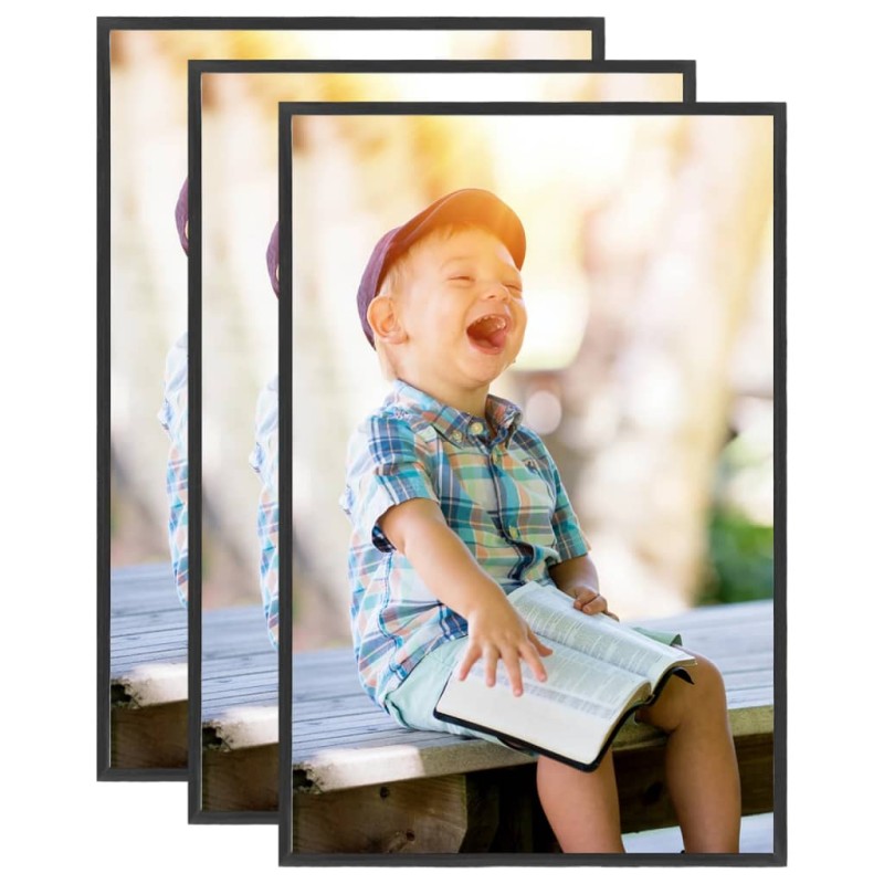 vidaXL Marcos de fotos collage de mesa 3 uds negro MDF 21x29,7cm vidaXL Marcos de fotos collage de mesa 3 uds negro MDF 21x29,7cm