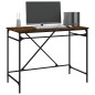 vidaXL Escritorio hierro madera contrachapada roble humo 100x50x75 cm vidaXL Escritorio hierro madera contrachapada roble humo 100x50x75 cm