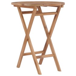 vidaXL Mesa de jardín plegable madera maciza de teca 60 cm 