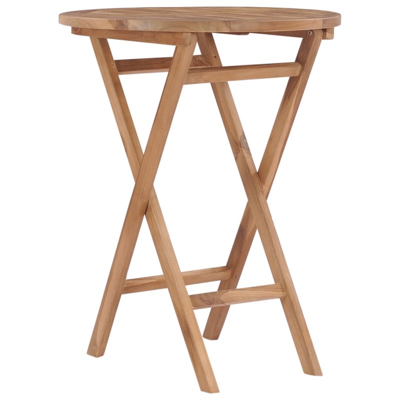 vidaXL Mesa de jardín plegable madera maciza de teca 60 cm vidaXL Mesa de jardín plegable madera maciza de teca 60 cm