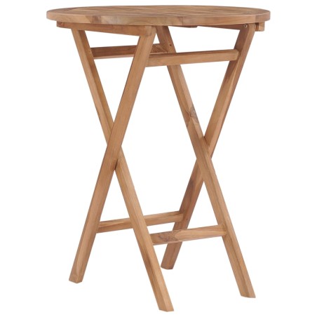 vidaXL Mesa de jardín plegable madera maciza de teca 60 cm 
