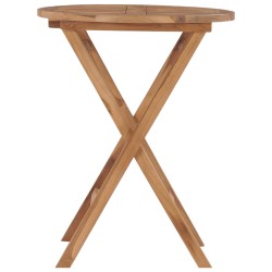 vidaXL Mesa de jardín plegable madera maciza de teca 60 cm 