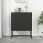 vidaXL Aparador de acero negro 80x35x100 cm