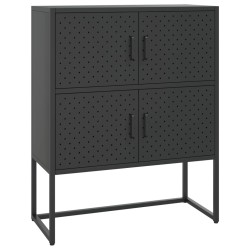 vidaXL Aparador de acero negro 80x35x100 cm
