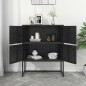 vidaXL Aparador de acero negro 80x35x100 cm