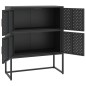 vidaXL Aparador de acero negro 80x35x100 cm