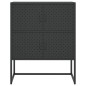 vidaXL Aparador de acero negro 80x35x100 cm