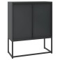 vidaXL Aparador de acero negro 80x35x100 cm